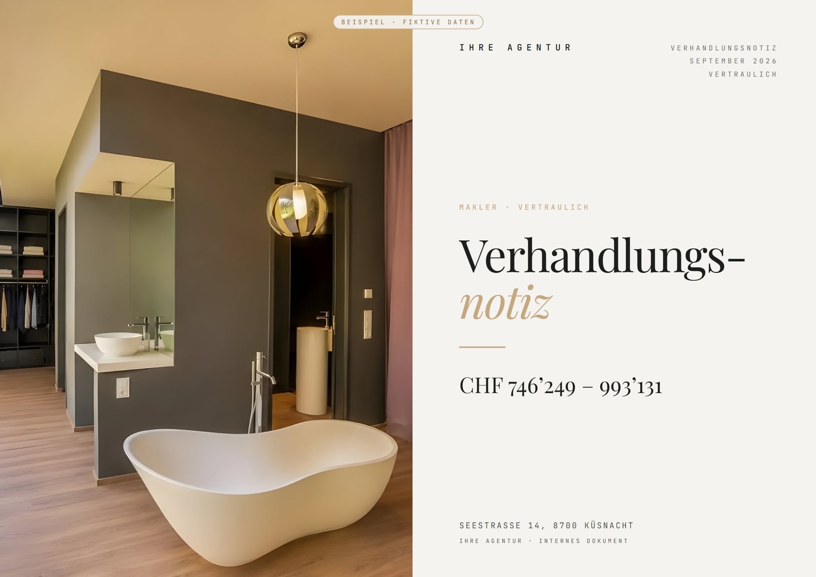 Maklerbericht: vertrauliche Verhandlungsnotiz